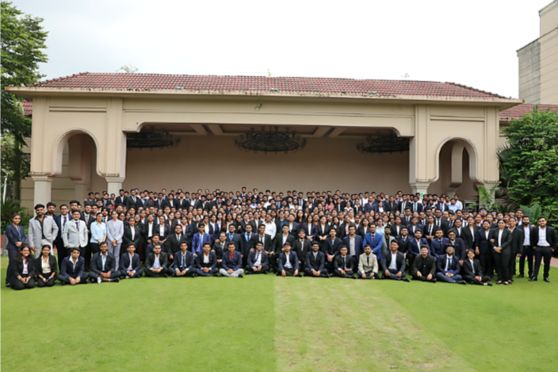 300+ students of Batch 2023-25 who were inducted at the 22nd Induction Programme of Globsyn Business School
