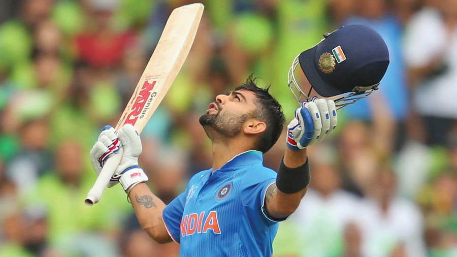 King Kohli takes over (2015): Aiming for six consecutive victories against the arch enemy on the grandest stage, a characteristically confident and flamboyant Virat Kohli took centre stage in Adelaide with a defiant century in the group tie against Pakistan, becoming the first Indian to score a 100 in the greatest rivalry in World Cups. After India had lost Rohit Sharma early, Kohli consolidated the innings with Shikhar Dhawan, before building another key partnership with Suresh Raina. India eventually managed 300 runs on a challenging wicket, with Virat playing sheet anchor with 107 off 126. A clinical bowling display ensured that India took the honours by 76 runs 