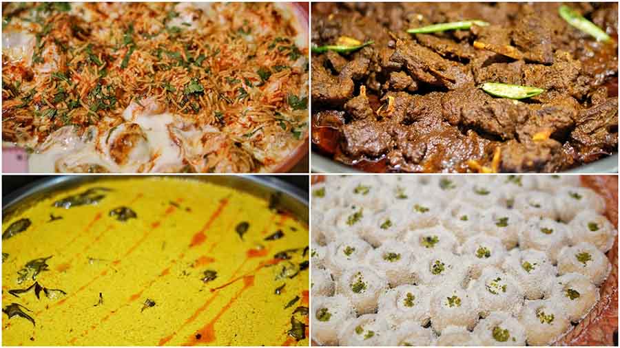 A lavish Bengali buffet spread with vegetarian and non-vegetarian options was laid out for the guests – including an array of Bengali sweets 