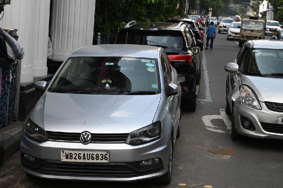 Cars parked on Park Street last week. The Telegraph had been overcharged for parking in the area on October 7