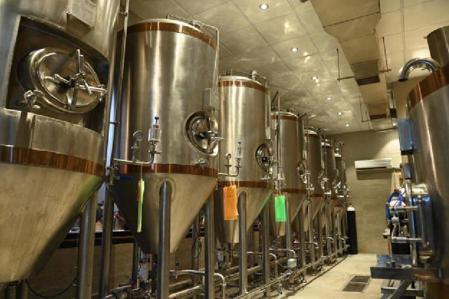 A snapshot of the brewery set up that has taken over a year to complete