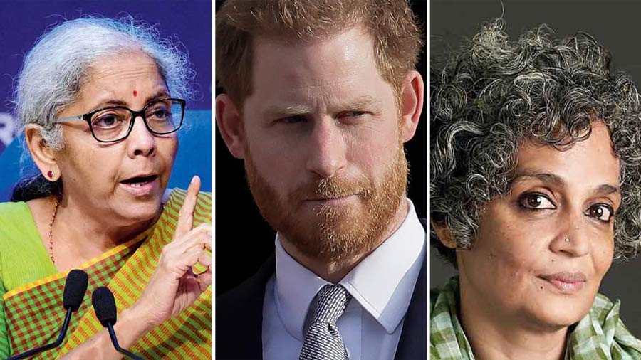 (L-R) Nirmala Sitharaman, Prince Harry and Arundhati Roy are among the newsmakers of the week