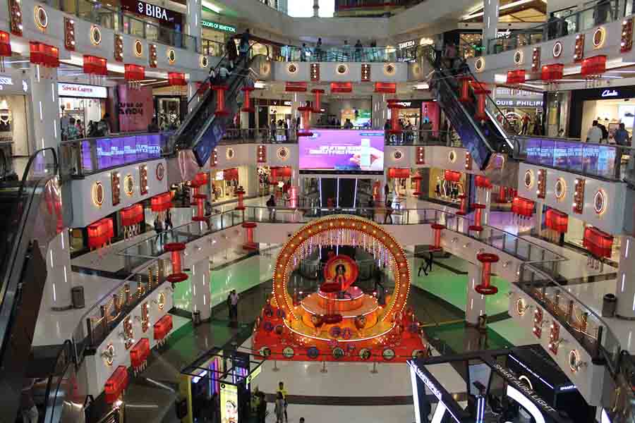 South Kolkata’s South City Mall has got a festive makeover for Durga Puja with a vibrant traditional decor 