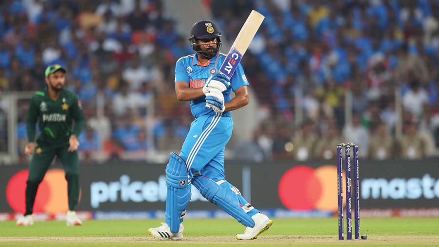 Rohit Sharma en route to a dazzling 86 against Pakistan 