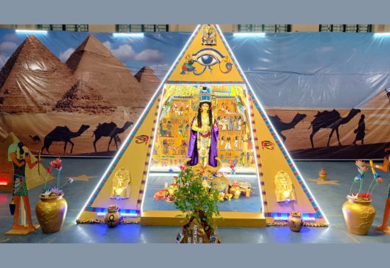 Delhi Public School Megacity celebrated the Durga Puja this year introducing theme –‘Egypt”. The theme was an effort to instill knowledge and bring awareness among students of the school about the various aspects of this great era that existed in the past