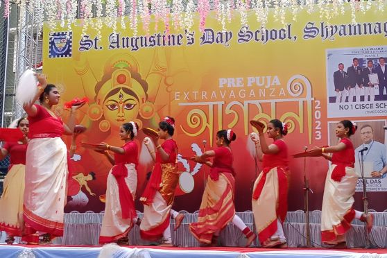 The highlight of the Durga Puja event at St. Augustine's Day School, Shyamnagar was the captivating performances by the students of St. Augustine's Day School. The students showcased their talents in various dance forms, including classical, contemporary, and folk dances. The musical presentations featured melodious renditions of popular songs and instrumental performances that enthralled the audience