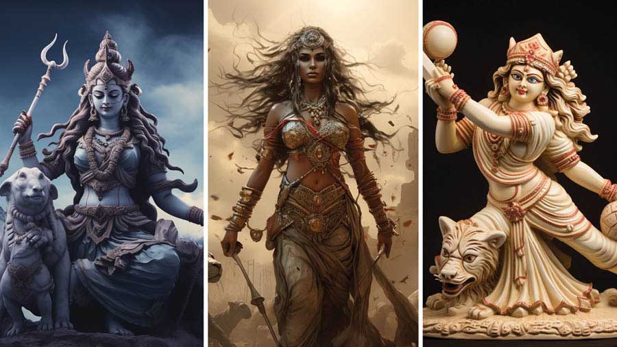 In pictures: Ma Durga’s unseen avatars as imagined by AI