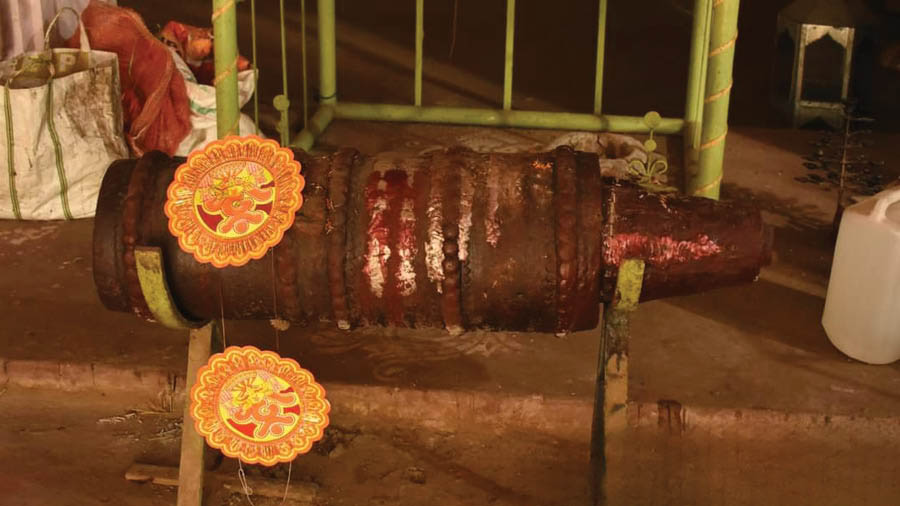 The cannon that is used during the Puja since the 16th century