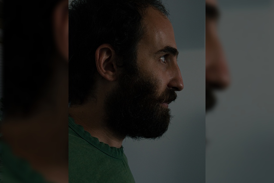 Yonatan Zeigen, whose mother, Vivian Silver, is believed to be a hostage in Gaza, in Tel Aviv, Israel, Oct. 22, 2023. “Mother always said we have to shift the paradigm,” said Zeigen. “We won’t have safety in a state of war. It can’t be done.”