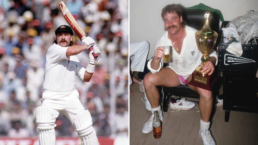 Australian batsman David Boon on and off the Calcutta pitch