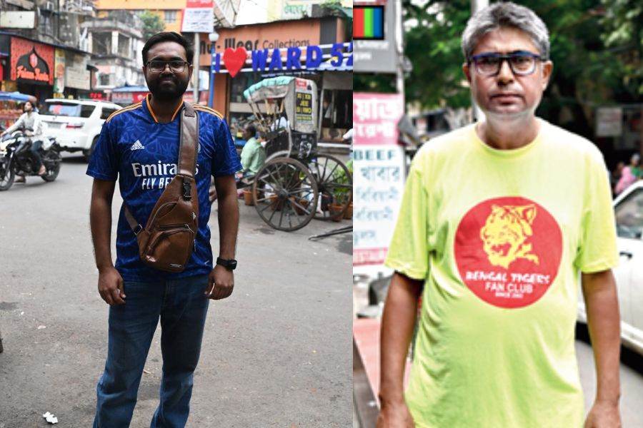 Mufrit Johani Swaccho and (right) Md Asaduzzaman in Calcutta on Friday.