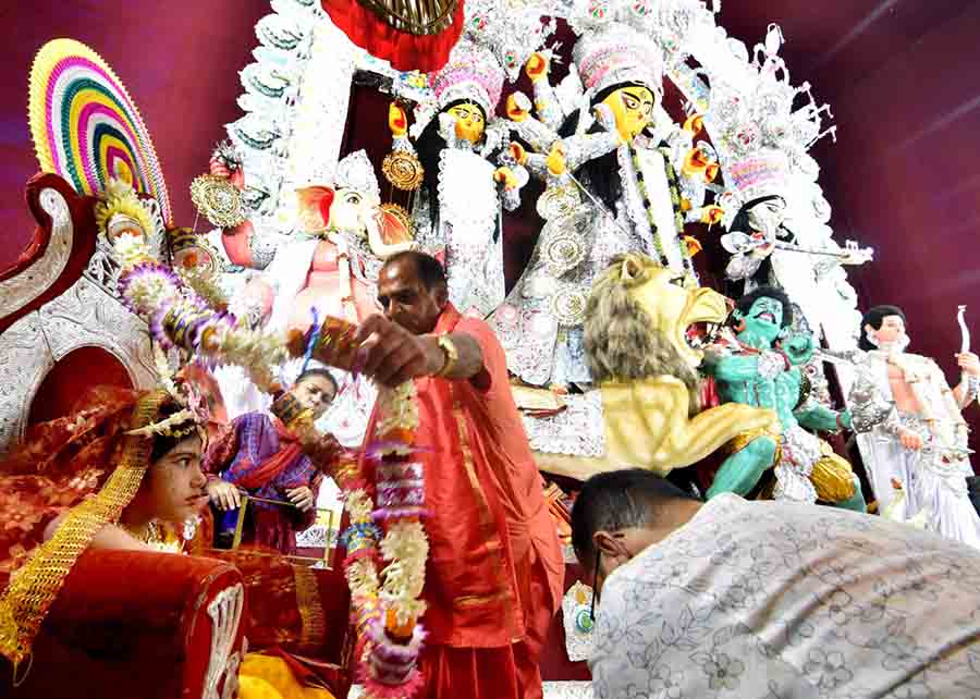 Kumari Puja at Bagbazar Sarbojonin  