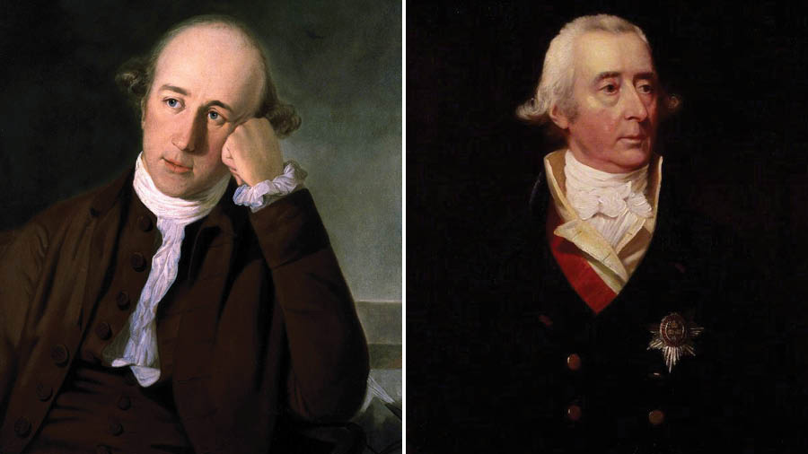 Warren Hastings and (right) Philip Francis 