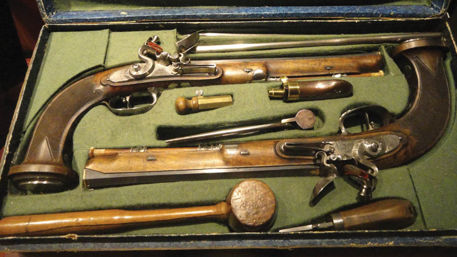 Duelling pistols from the 18th century 