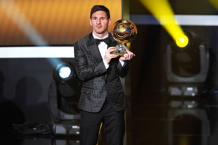An unprecedented goalfest for a record fourth (2012): Messi found the net a total of 91 times for club and country in 2012. That alone was sufficient to hand him a fourth Ballon d’Or on the trot, something that no footballer had achieved before. While Ronaldo won La Liga and Andres Iniesta inspired Spain to retain the European Championship, it was Messi’s mind-boggling goalscoring that carried the day, leading the jury to hand him 41 per cent of the votes to go with a standing ovation during the ceremony. Messi lapped it all up in a polka-dotted suit that was only a little less ludicrous than his stats