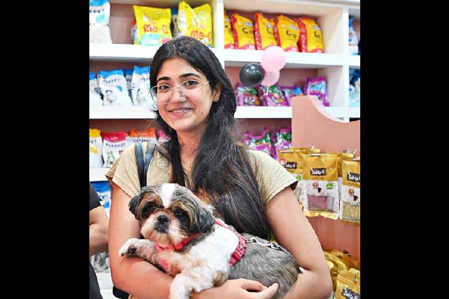 "I loved the place and all the pet supplies.  Fendi was also extremely excited when she entered," said pet mom Aashna Sharma, posing with her Shih Tzu.