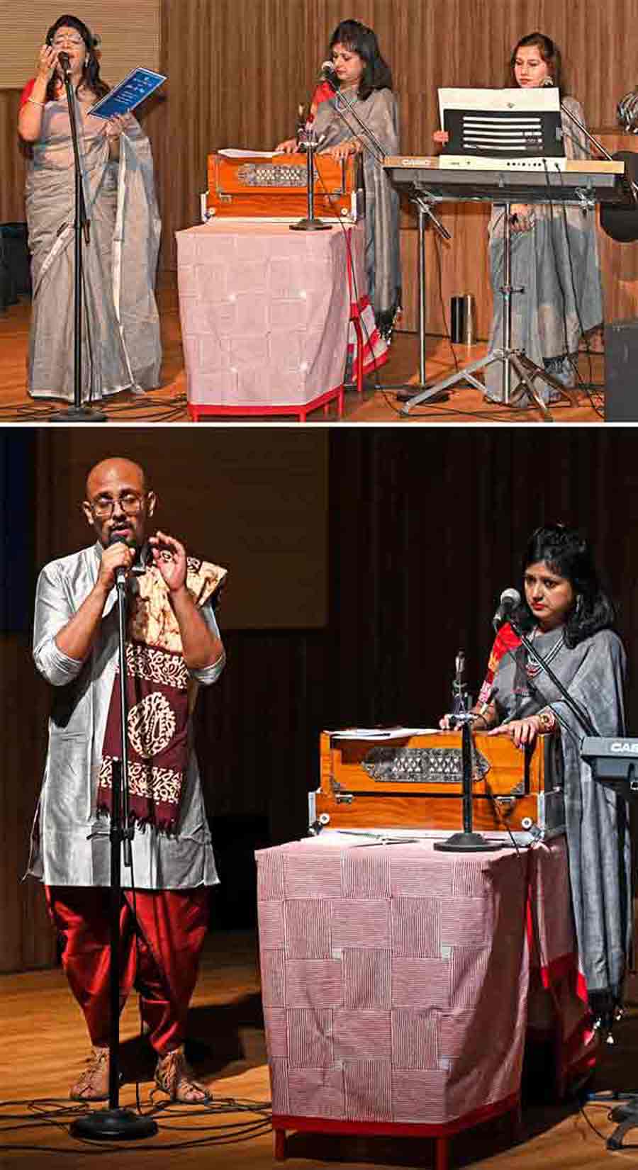 The evening witnessed some spell-binding rendition of Rabindrasangeet and ghazals. Sonali Ghosh, a trained singer and mother to Ditipriya Ghosh of Class VI, presented ‘Dil e naadan tujhe hua kya hai’, a ghazal originally written and composed by Mirza Ghalib. Ghosh said: “My daughter joined Indus Valley World School last year, and since then the school has given me a new life too. I am grateful for the school for providing this platform to parents like me. It was truly an enriching programme today and I am glad I was a part of it”