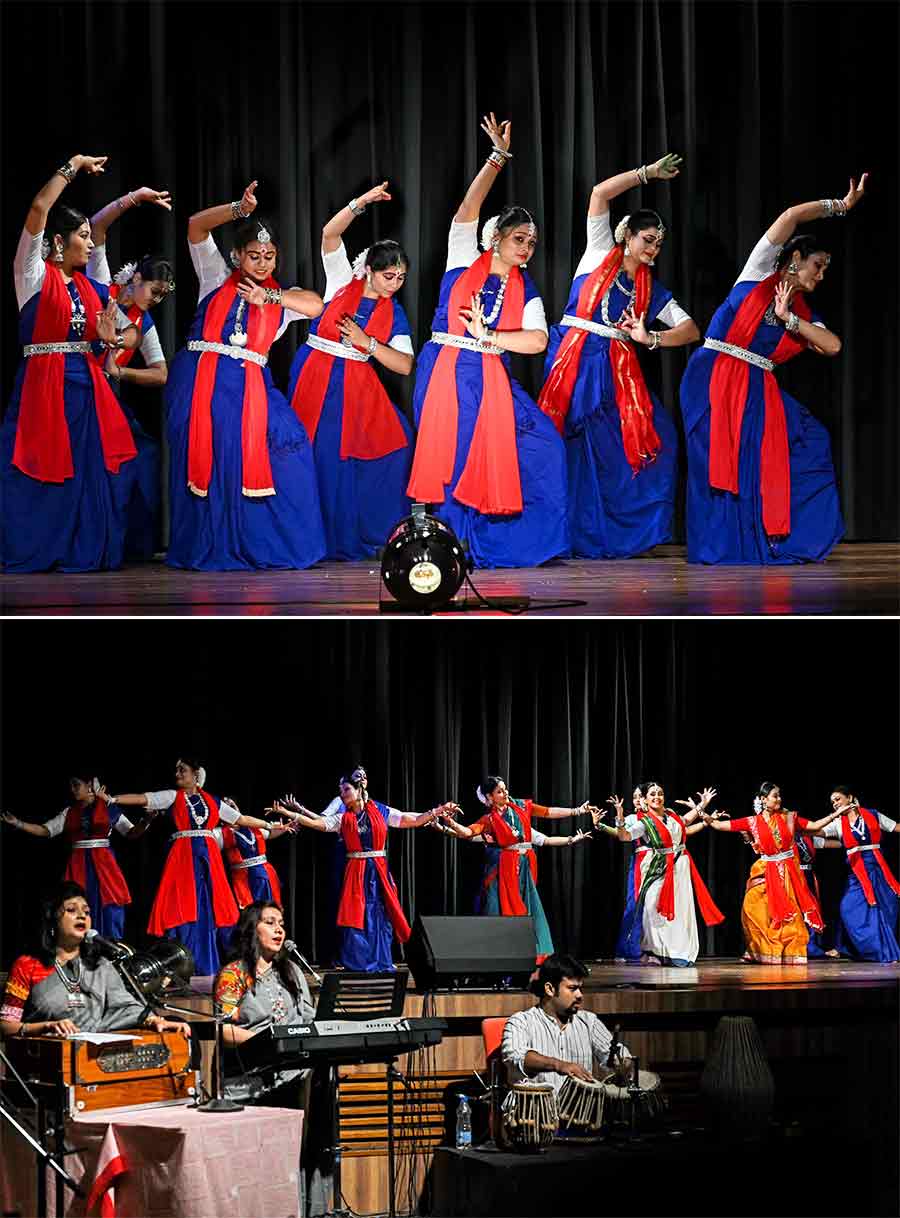 The elegant troop of dancers presented Rabindra Nritya and other classical dance forms