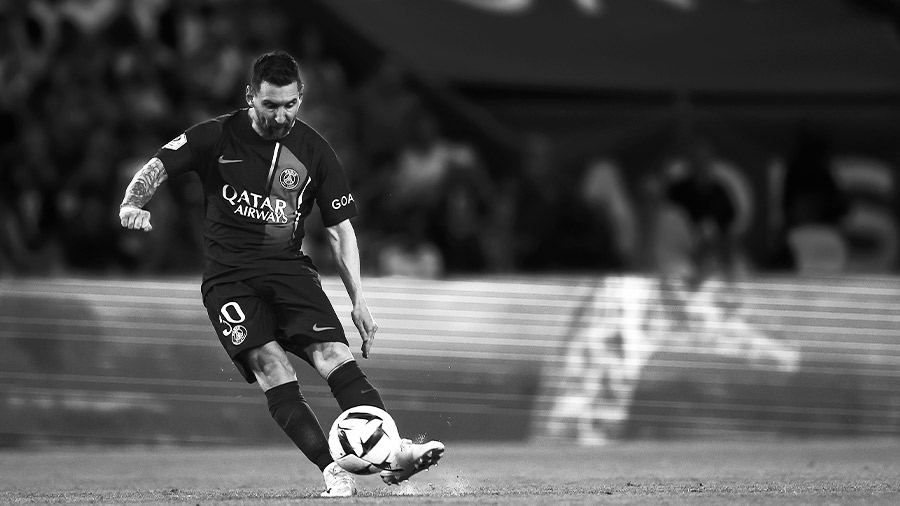  Lionel Messi’s last free-kick in European football with Paris Saint-Germain, as snapped by Neha