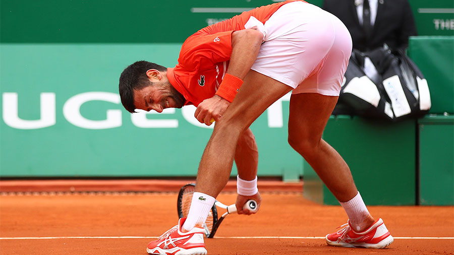  Novak Djokovic smashes one of his rackets, something Neha can now anticipate after years of experience