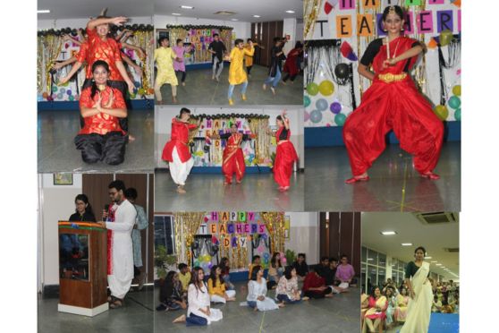 The day dedicated to the very foundation of knowledge, inspiration and growth,  Teachers, was successfully celebrated by the senior students of G D GOENKA  PUBLIC SCHOOL DAKHSHINESWAR on the 5th of September 2023.  It was a delightful programme to cherish the partnership of student and teacher. The  start was with a big bash medley, presented by the students of class XI and XII. The  power packed music performance was followed by a short but impressive dance  drama which showcased the bonding shared between teacher and student! Poems  bring out the untold emotions and make us passionately bound. A touching poem  recitation was presented by a student of class IX. 