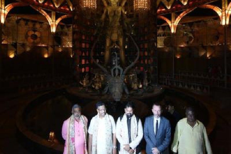 Last year’s inauguration of the preview show of Durga Puja art with the Unesco regional head in attendance at Tala Prattoy