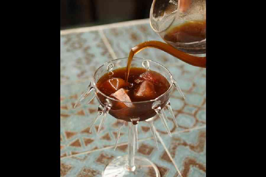 The Vaayulicious: Frozen red wine cubes served with brewed iced coffee is for someone who wants the best of both worlds