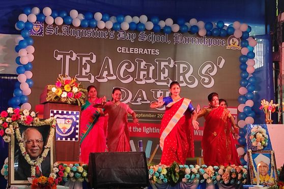 On 5th of September 2023, the outgoing student's batch of St. Augustine's Day School, Barrackpore, celebrated Teachers' Day and gave tribute to the unsung heroes of our society (teachers) who play an important role in shaping their future. All the teachers from primary, middle and senior school had gathered together to watch the performance prepared by the students and experience the fruit of a week-long hard work. 