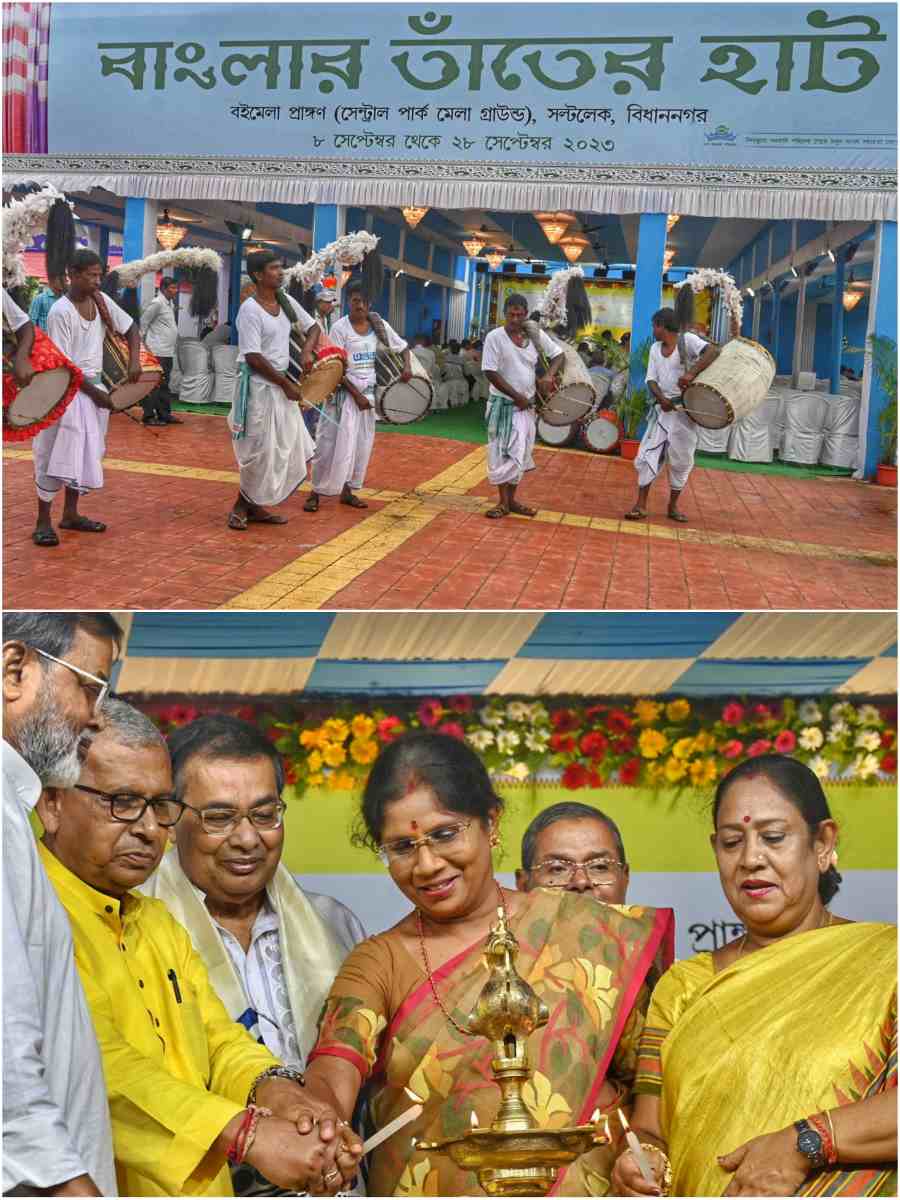 Shashi Panja, minister, West Bengal Child and Women Development and Social Welfare department, and others inaugurated Banglar Tanter Haat at Central Park, Salt Lake, on Friday. The exhibition will be open till September 28 from 10am to 8pm 
