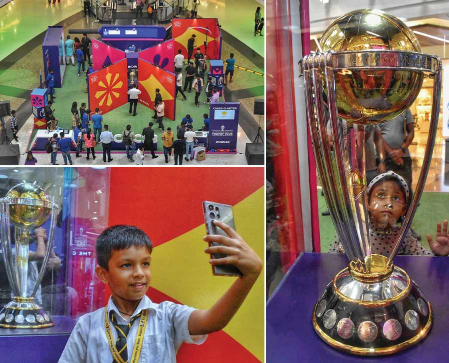 The ICC Men’s Cricket World Cup 2023 Trophy is the centre of attraction for all ages at South City Mall this weekend. If you miss it on Saturday, be sure to grab your photo opportunity from 10.30am to 9.30pm on Sunday