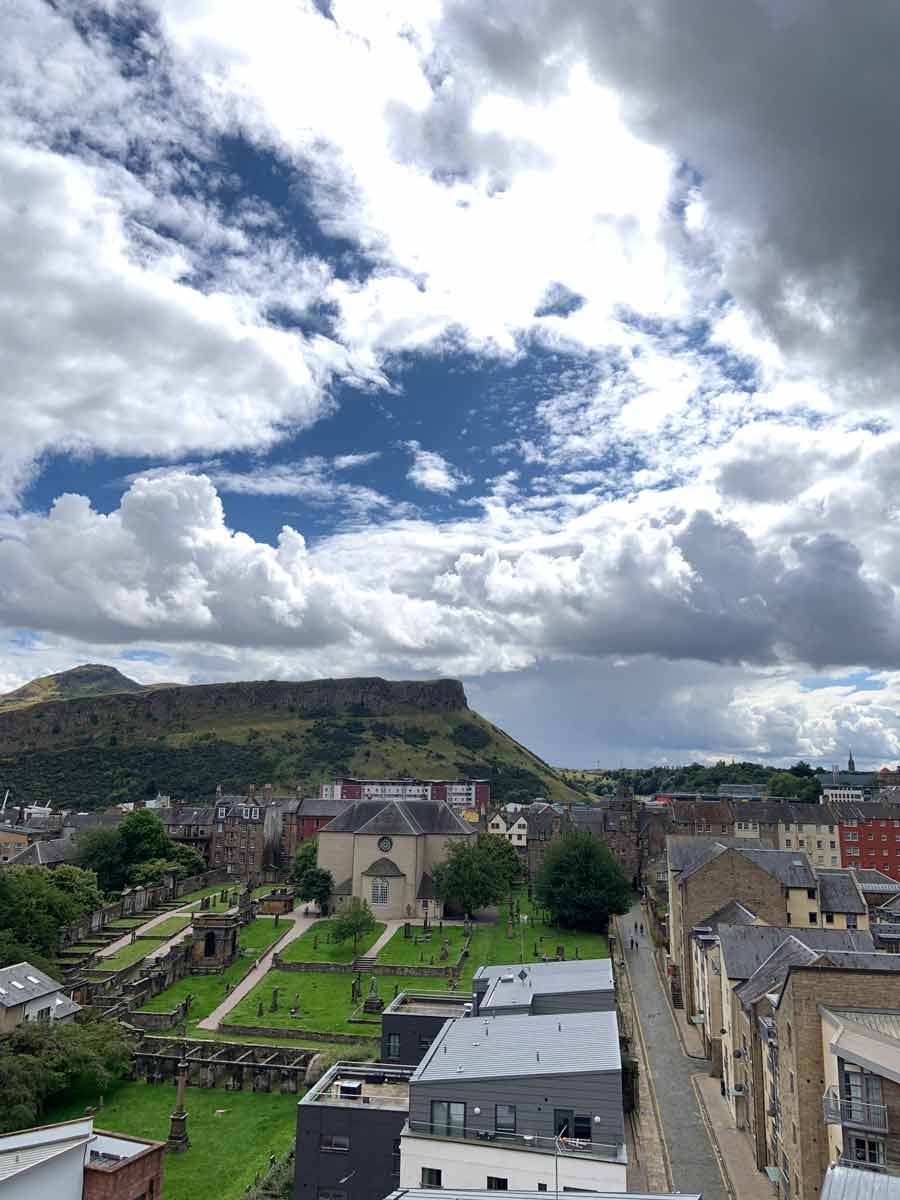 Arthur’s Seat is the top of an extinct volcano that overlooks Edinburgh. You can hike up it