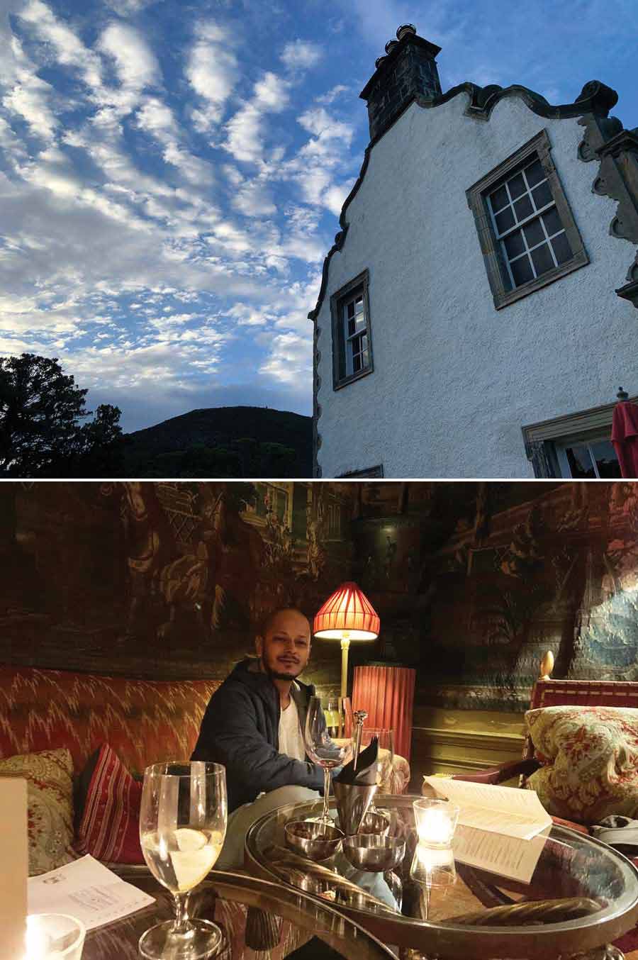 Prestonfield House is a beautiful hotel in Edinburgh with huge grounds and an attached golf course. A friend and I went one evening to soak in the opulence (and get a little drunk)