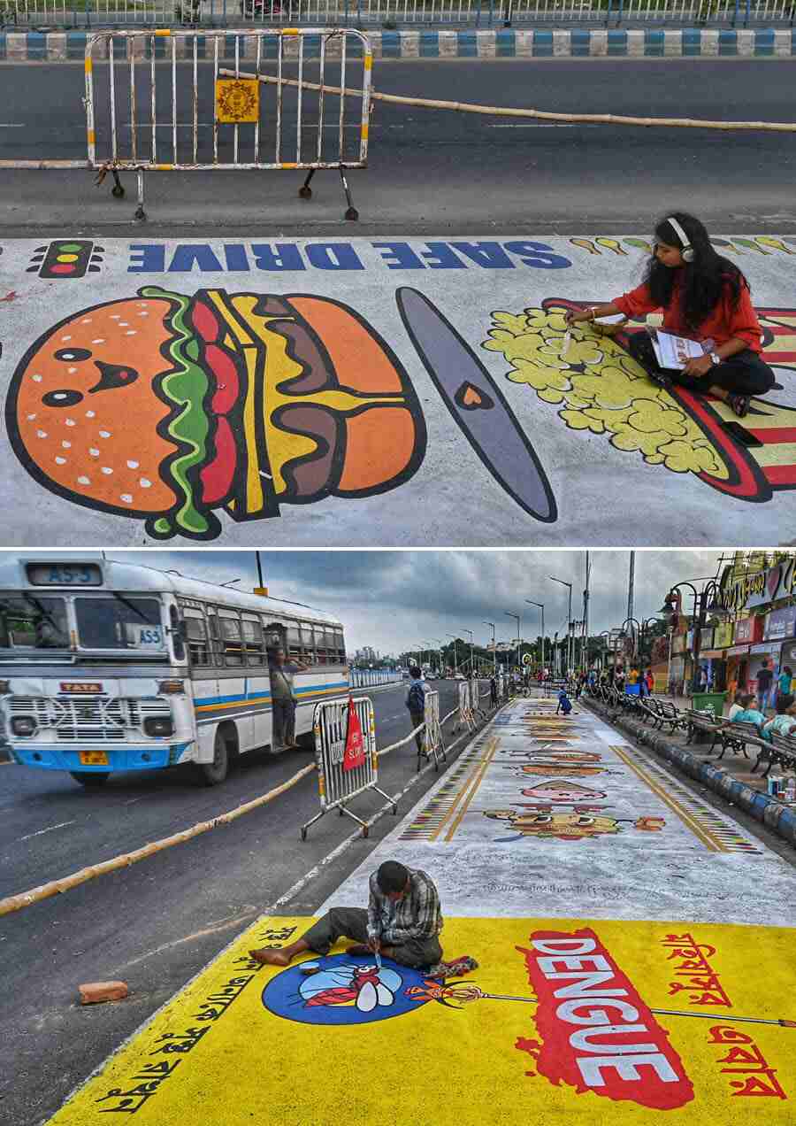 The thoroughfare at Patuli turned into a massive canvas for artists who adorned the streets with several messages to create mass awareness 