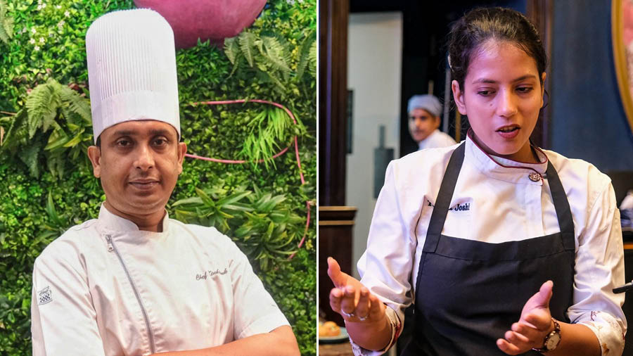 Chef Kingshuk and (right) Chef Tanya Joshi