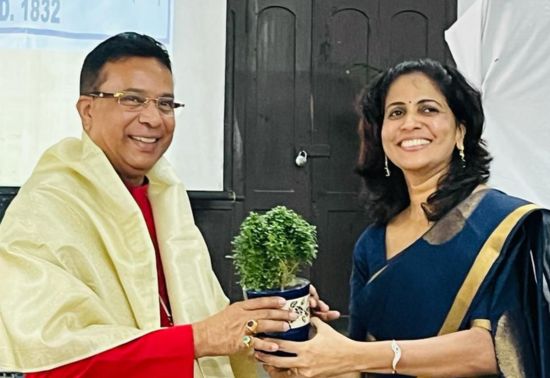 Rt. Rv Dr Paritosh Canning, Bishop of Calcutta with Mrs Leena George, Headmistress of United Missionary Girls' High School