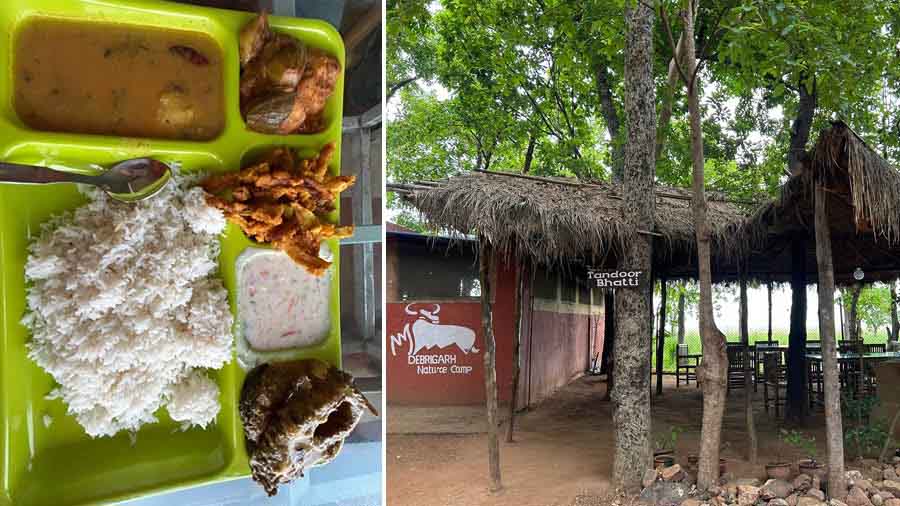 Lunch with fresh fish and Odia dishes like ‘dalma’, and (right) the ‘tandoor bhatti’