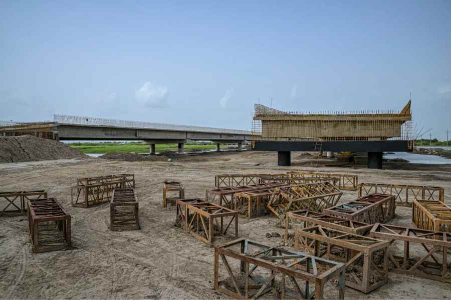 Road construction in Dholera, an area the size of Singapore.