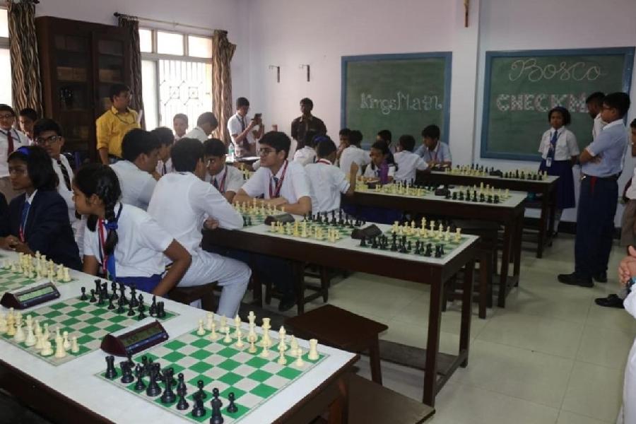 Young minds plan strategies at a chess competition, Bosco Kingsman, organised as part of Don Bosco School, Liluah fest 