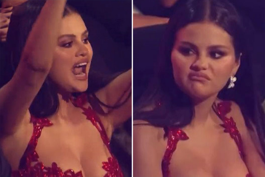 Selena Gomezs Candid Reactions To Olivia Rodrigo Sza And Chris Brown Bagging Nominations At