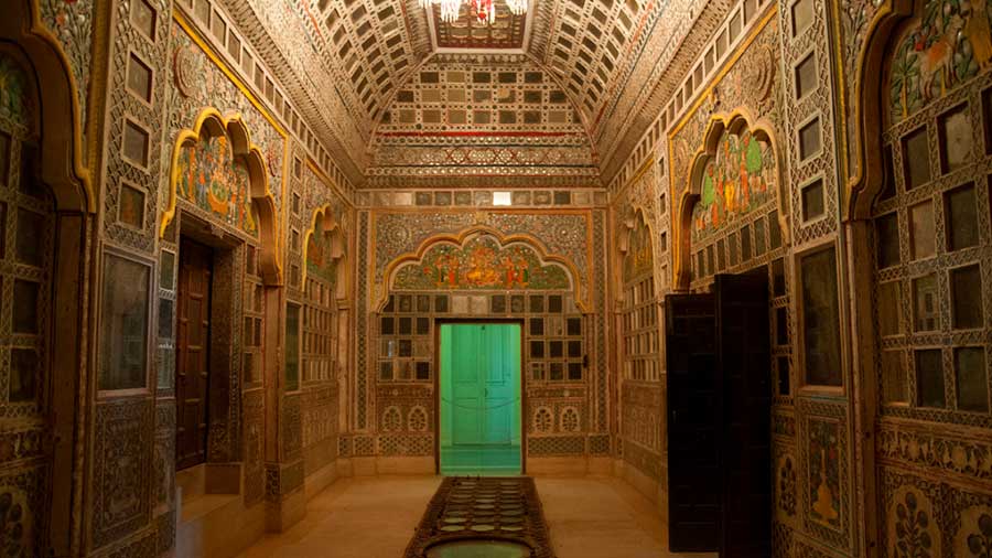 An ornate chamber inside the fort 