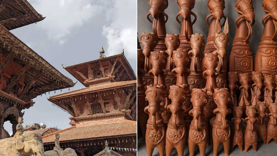 For the architect, travels around the country and the world enriched his architectural perspectives more than formal education. In picture: Snapshots from field trips to Nepal (February 2022) and Bishnupur (March 2022)
