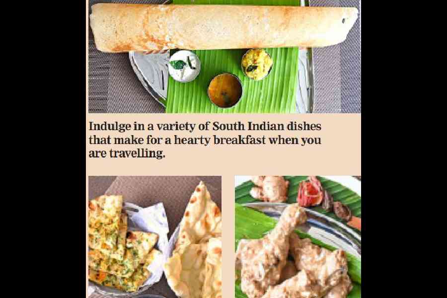 (l-r) An array of parathas and Indian breads are available and are good options for breakfast, lunch or dinner. Indulge in the creamy and rich gravy of Murgh Tangri Firdous loaded with nuts.