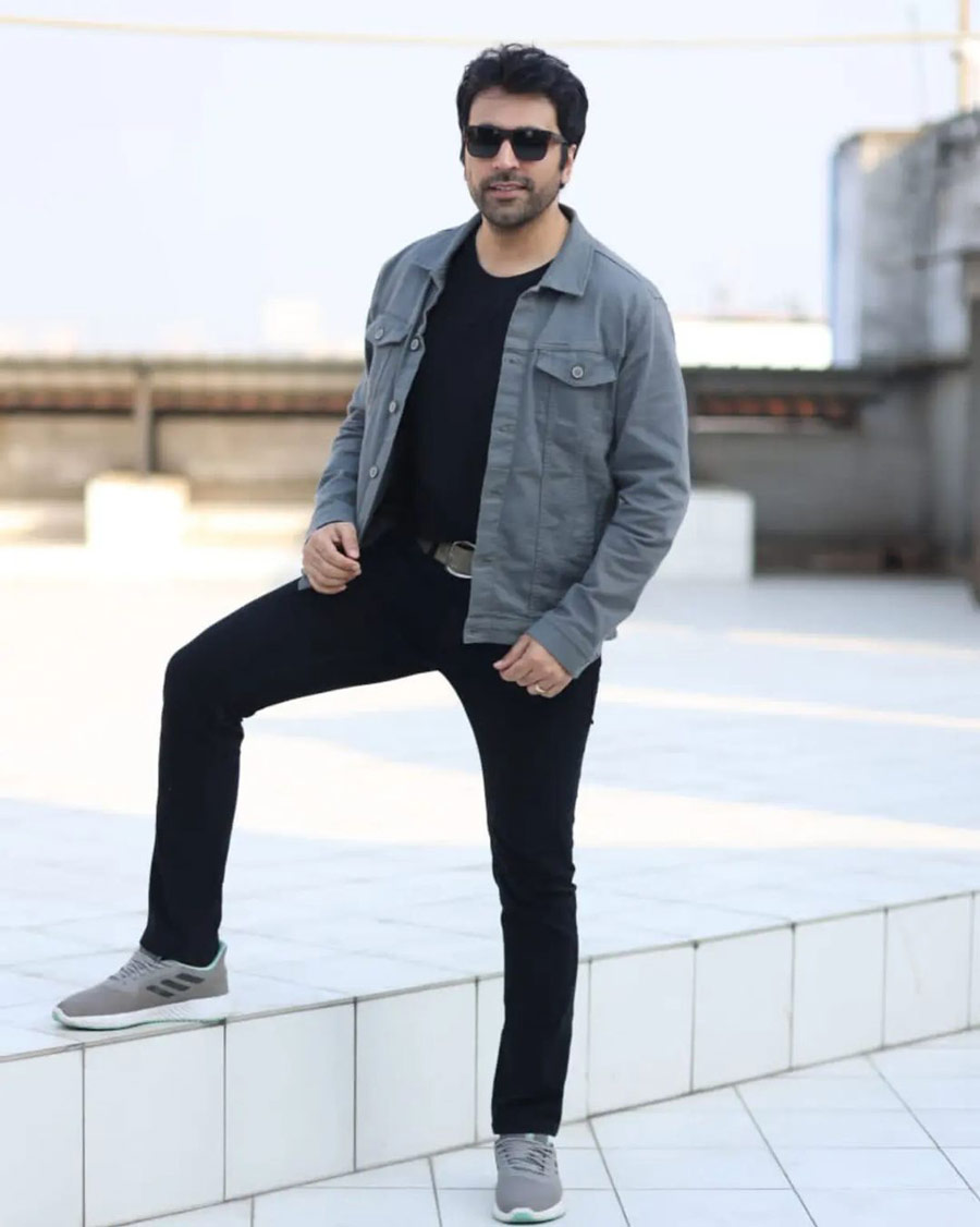 Actor Abir Chatterjee uploaded this photograph on Saturday with the caption: ‘Black never lacks the power to be my go-to colour 😎  #blackoutfit #jacket #shades #sneakers #throwback’