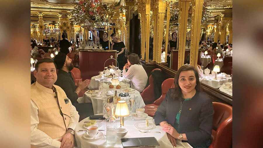 At Hotel Cafe Royal with Mehrnavaz Avari, UK area director and general manager of Taj 51 Buckingham Gate Suites and Residences and St James Court Hotel, London