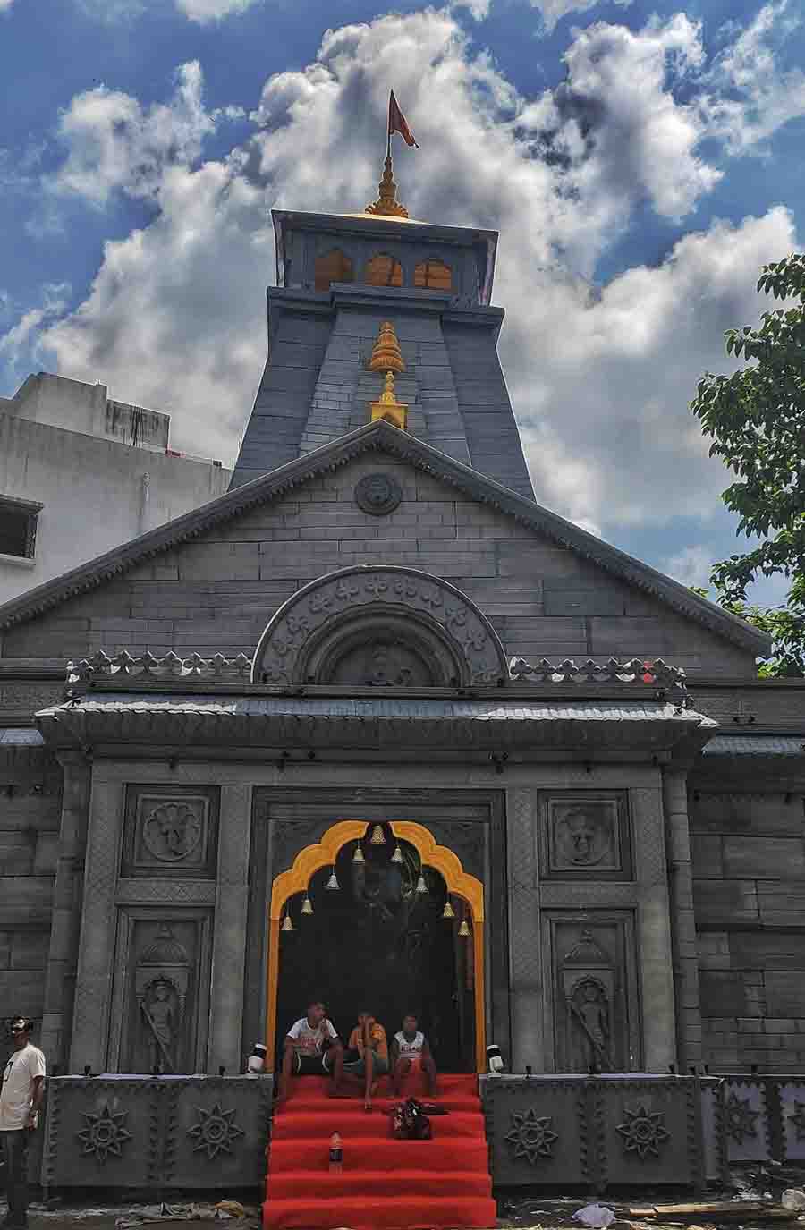 A Ganesh Puja pandal at Paikpara Nabo Yuvak Sangha built as a replica of Kedarnath temple. Ganesh Chaturthi falls on September 19 this year  