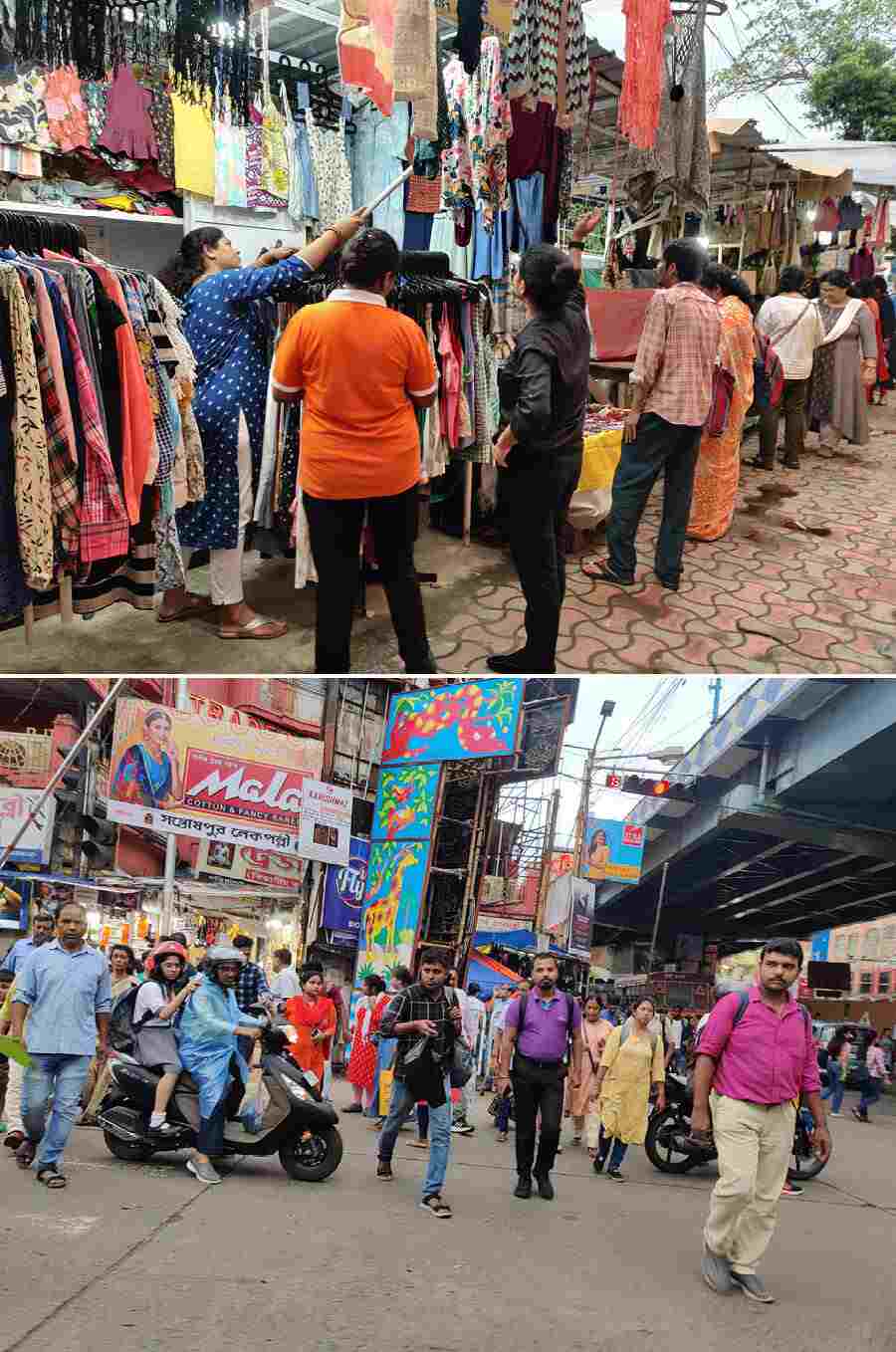 With hardly a month left for Durga Puja, shoppers flock Gariahat market on Tuesday  