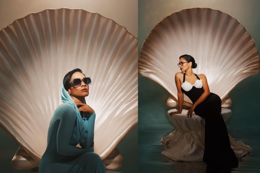 Captured by John Jacobs’s intricate metal craft, my favourite aquatic motifs, fresh colour combinations, and shades of the ocean have been brought to life: Masaba