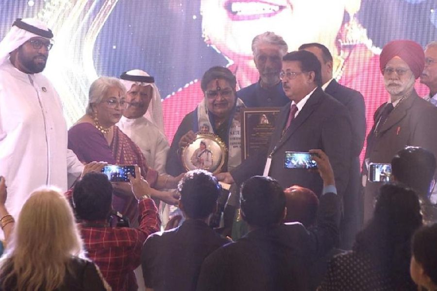 Usha Uthup was felicitated with the award for culture.