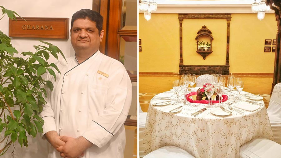 Chef Sumit Kedia, senior executive sous chef, The Oberoi Grand, Kolkata and (right) Gharana at The Oberoi Grand
