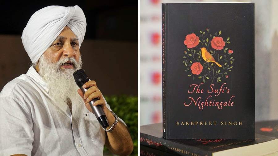 Author Sarbpreet Singh in Kolkata, and his latest book – ‘The Sufi’s Nightingale’